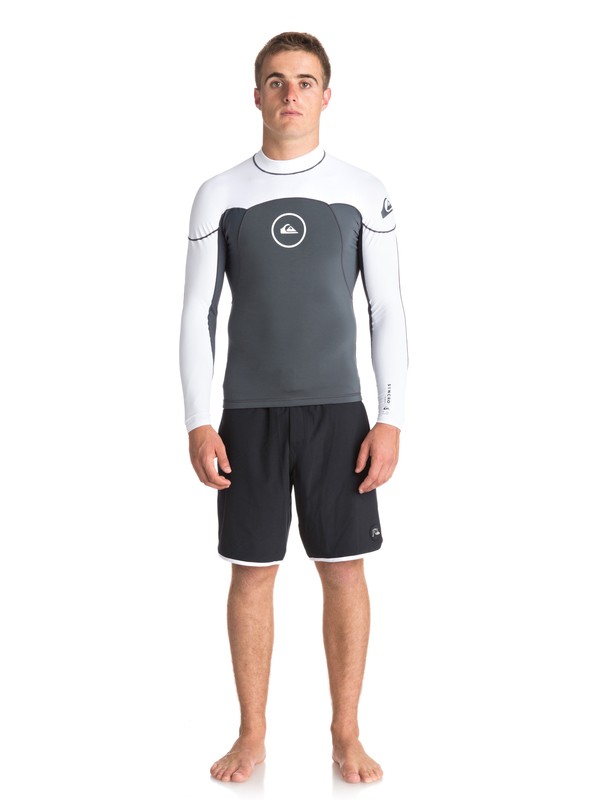 quiksilver, 1mm Syncro Series - Top de surf à manches longues néoprène pour Homme, GUN METAL/ WHITE (xkkw) 0 1mm Syncro Series - Top de surf à manches longues néoprène pour Homme Noir EQYW803008 Quiksilver