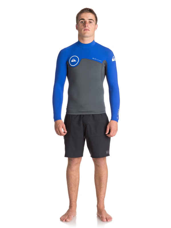 quiksilver, 1.5mm Syncro Series - Chaquetilla de Surf para Hombre, GUN METAL/ HV ROYAL/ WHITE (xkpw) 0 1.5mm Syncro Series - Chaquetilla de Surf para Hombre Negro EQYW803011 Quiksilver