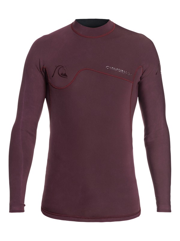 quiksilver, 1.5mm Highline Limited Monochrome Long Sleeve Neoprene Surf Top, WINE (mqm0) 0 1.5mm Highline Limited Monochrome Long Sleeve Neoprene Surf Top Pink EQYW803021 Quiksilver