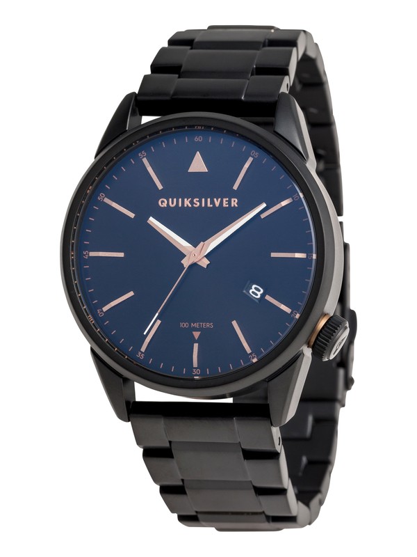 quiksilver, Timebox 42 Metal Analog Watch, BLACK/ ROSE GOLD/ BLACK (xkmk) 0 Timebox 42 Metal Analog Watch EQYWA03028 Quiksilver
