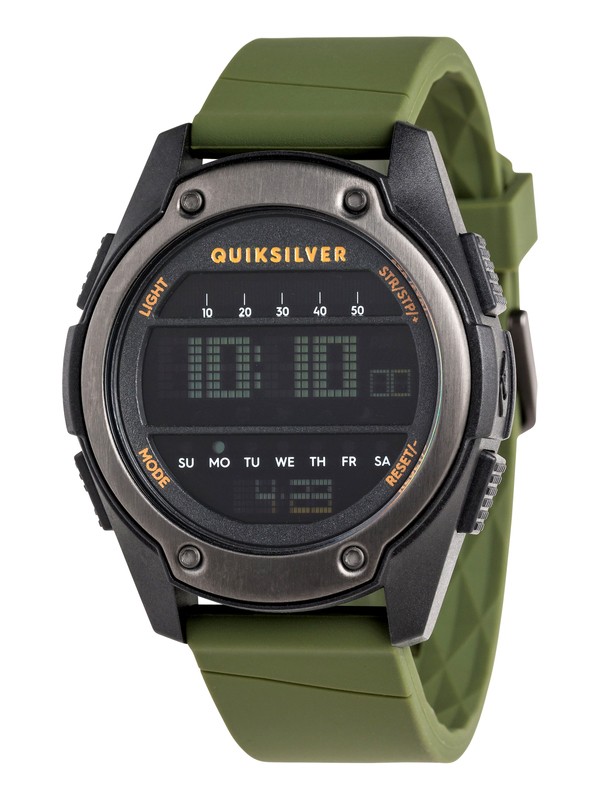 quiksilver, Stringer Digital Watch, BLACK/BLACK/ARMY (xkkr) 0 Stringer Digital Watch Black EQYWD03004 Quiksilver