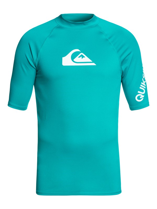 quiksilver, All Time Short Sleeve UPF 50 Rash Guard, TYPHOON (bny0) 0 All Time Short Sleeve UPF 50 Rash Guard Blue EQYWR03033 Quiksilver