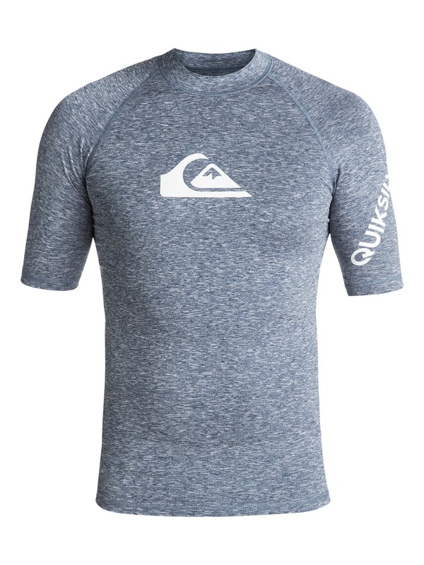 quiksilver, All Time - Licra de surf de maga corta UPF 50 para Hombre, DARK DENIM HEATHER (brqh) 0 All Time - Licra de surf de maga corta UPF 50 para Hombre Azul EQYWR03033 Quiksilver