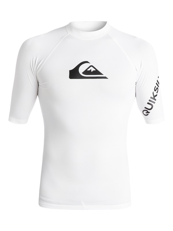quiksilver, All Time Short Sleeve UPF 50 Rash Guard, WHITE (wbb0) 0 All Time Short Sleeve UPF 50 Rash Guard White EQYWR03033 Quiksilver