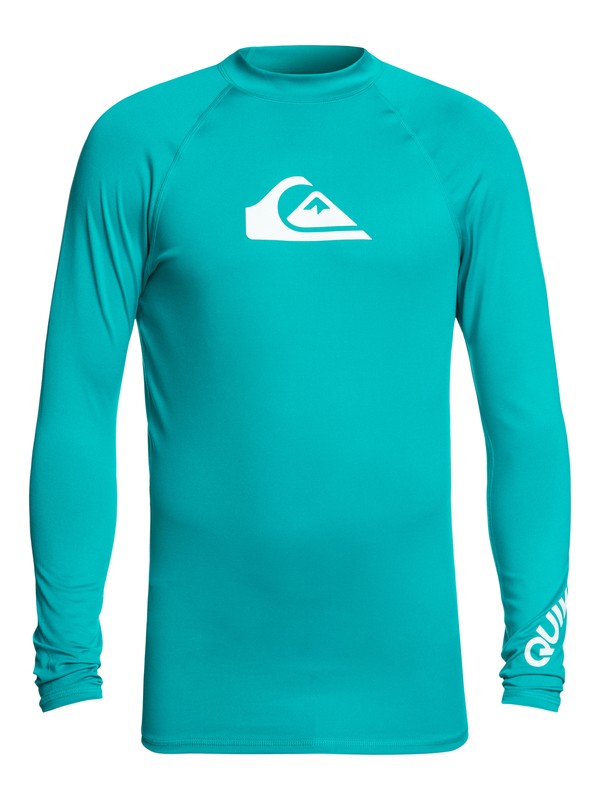 quiksilver, All Time Long Sleeve UPF 50 Rash Guard, TYPHOON (bny0) 0 All Time Long Sleeve UPF 50 Rash Guard Blue EQYWR03034 Quiksilver
