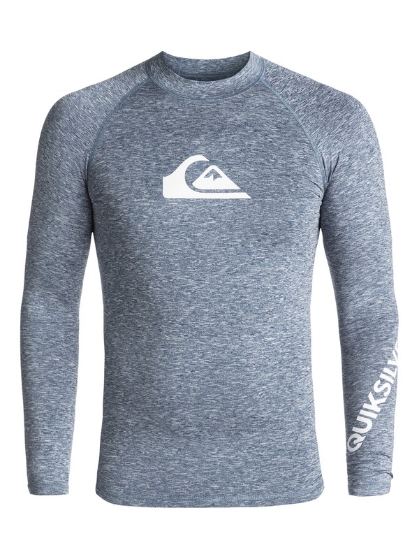 quiksilver, All Time - Licra de surf de maga larga UPF 50 para Hombre, DARK DENIM HEATHER (brqh) 0 All Time - Licra de surf de maga larga UPF 50 para Hombre Azul EQYWR03034 Quiksilver