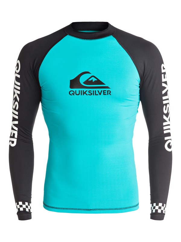 quiksilver, On Tour Long Sleeve Rashguard, SCUBA BLUE/BLACK (xbbk) 0 On Tour Long Sleeve Rashguard EQYWR03040 Quiksilver