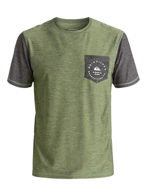quiksilver, Camiseta con Bolsillo Rashguard Badge, FOUR LEAF CLOVER (gph0) 0 Camiseta con Bolsillo Rashguard Badge EQYWR03047 Quiksilver