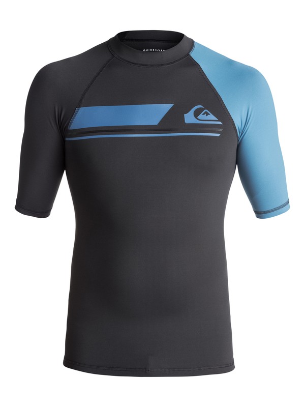 quiksilver, Active - Kurzarm UPF 50 Rash Vest für Männer, TARMAC/ CENDRE BLUE (xkkb) 0 Active - Kurzarm UPF 50 Rash Vest für Männer Schwarz EQYWR03073 Quiksilver