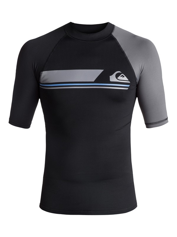 quiksilver, Active - Lycra manches courtes UPF 50 pour Homme, BLACK/ IRON GATE (xkkk) 0 Active - Lycra manches courtes UPF 50 pour Homme Noir EQYWR03073 Quiksilver
