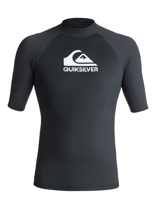 quiksilver, Heater - Short Sleeve Rash Vest for Men, DARK GREY (kva0) 0 Heater - Short Sleeve Rash Vest for Men Black EQYWR03077 Quiksilver