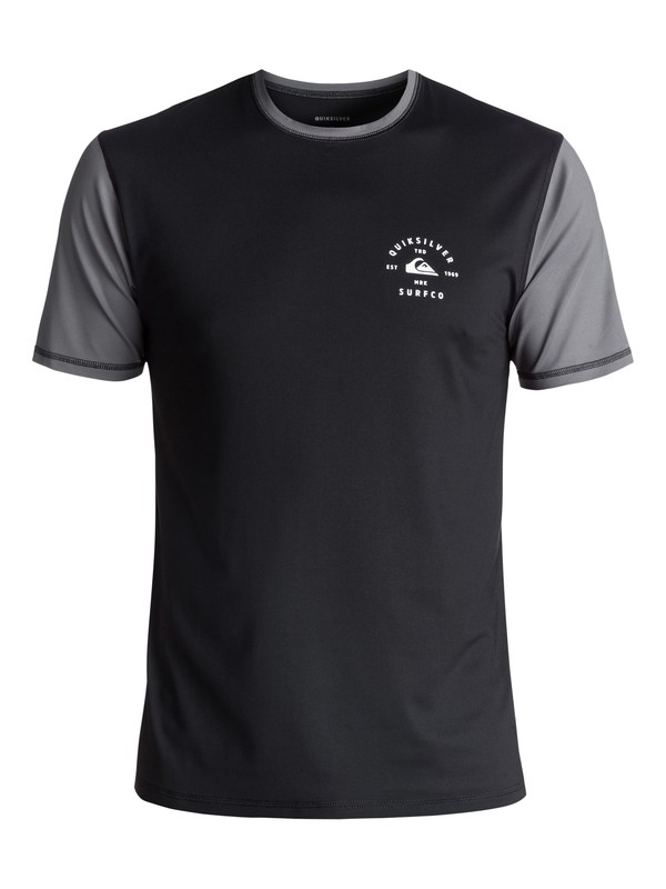 quiksilver, Colour Blocked Surf - Surf-Tee Amphibian UPF 50 pour Homme, BLACK (kvj0) 0 Colour Blocked Surf - Surf-Tee Amphibian UPF 50 pour Homme EQYWR03089 Quiksilver