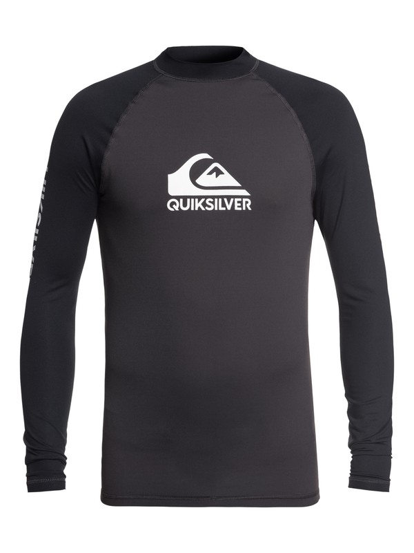 quiksilver, On Tour - Rash Vest UPF 50 a Maniche Lunghe da Uomo, TARMAC (kta0) 0 On Tour - Rash Vest UPF 50 a Maniche Lunghe da Uomo Black EQYWR03111 Quiksilver