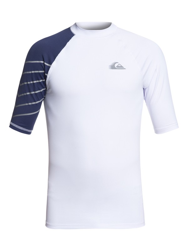 quiksilver, Active Short Sleeve UPF 50 Rash guard, WHITE (wbb0) 0 Active Short Sleeve UPF 50 Rash guard White EQYWR03112 Quiksilver