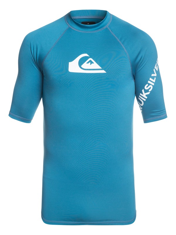 quiksilver, All Time Short Sleeve UPF 50 Rashguard, SOUTHERN OCEAN (bpb0) 0 All Time Short Sleeve UPF 50 Rashguard Blue EQYWR03136 Quiksilver
