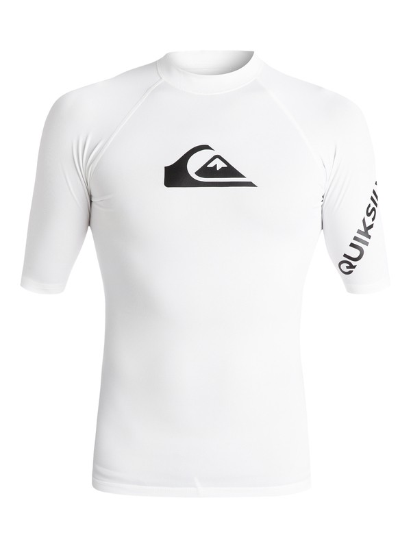 quiksilver, All Time Short Sleeve UPF 50 Rashguard, WHITE (wbb0) 0 All Time Short Sleeve UPF 50 Rashguard White EQYWR03136 Quiksilver