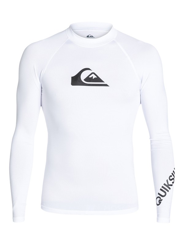 quiksilver, All Time Long Sleeve UPF 50 Rashguard, WHITE (wbb0) 0 All Time Long Sleeve UPF 50 Rashguard White EQYWR03137 Quiksilver