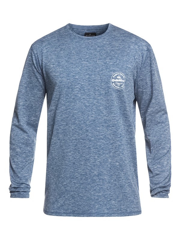 quiksilver, King Tide Long Sleeve UPF 50 Surf Tee, DARK DENIM HEATHER (brqh) 0 King Tide Long Sleeve UPF 50 Surf Tee Blue EQYWR03163 Quiksilver