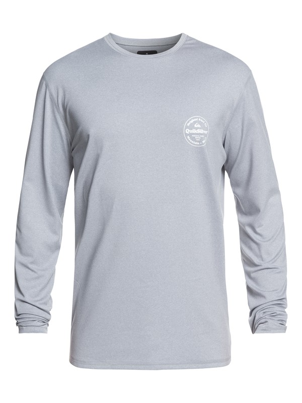 quiksilver, King Tide Long Sleeve UPF 50 Surf Tee, LIGHT GREY HEATHER (sgrh) 0 King Tide Long Sleeve UPF 50 Surf Tee Grey EQYWR03163 Quiksilver