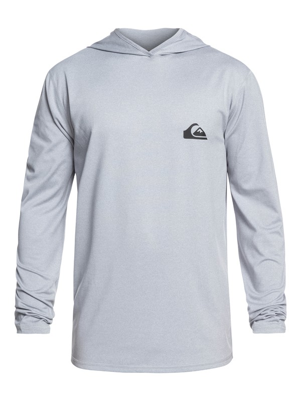 quiksilver, Dredge Long Sleeve UPF 50 Hooded Surf Tee, LIGHT GREY HEATHER (sgrh) 0 Dredge Long Sleeve UPF 50 Hooded Surf Tee Grey EQYWR03167 Quiksilver