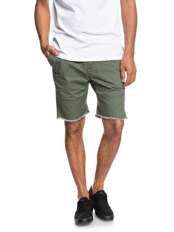 quiksilver, Foxoy Straight Tapered Shorts, THYME (cqy0) 0 Foxoy Straight Tapered Shorts Brown EQYWS03461 Quiksilver
