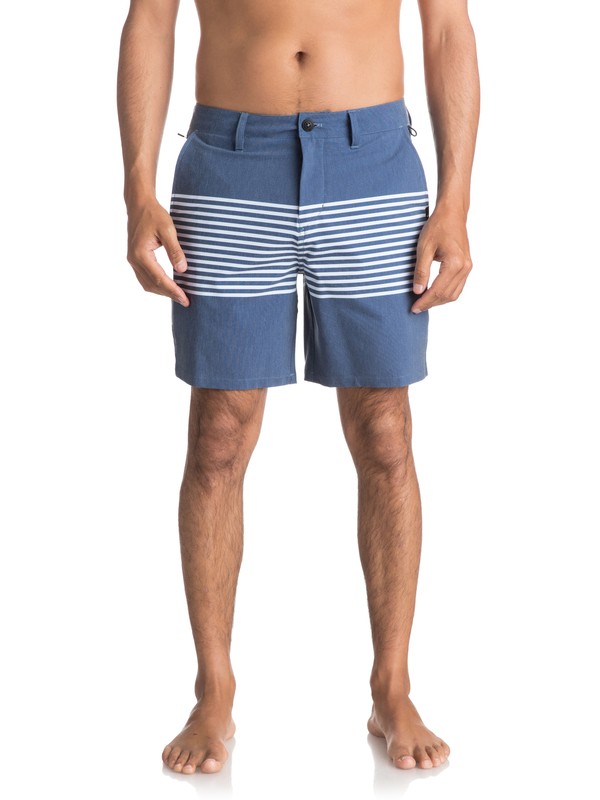 quiksilver, Men's Echo Stripe Amphibian 18" Shorts, ESTATE BLUE (bsw6) 0 Men's Echo Stripe Amphibian 18" Shorts Blue EQYWS03466 Quiksilver