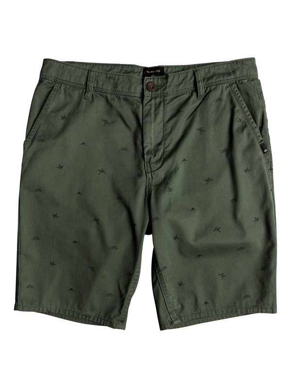 quiksilver, Men's Everyday Chino Shorts, THYME FUJI MINI MOTIF (cqy6) 0 Men's Everyday Chino Shorts Brown EQYWS03542 Quiksilver