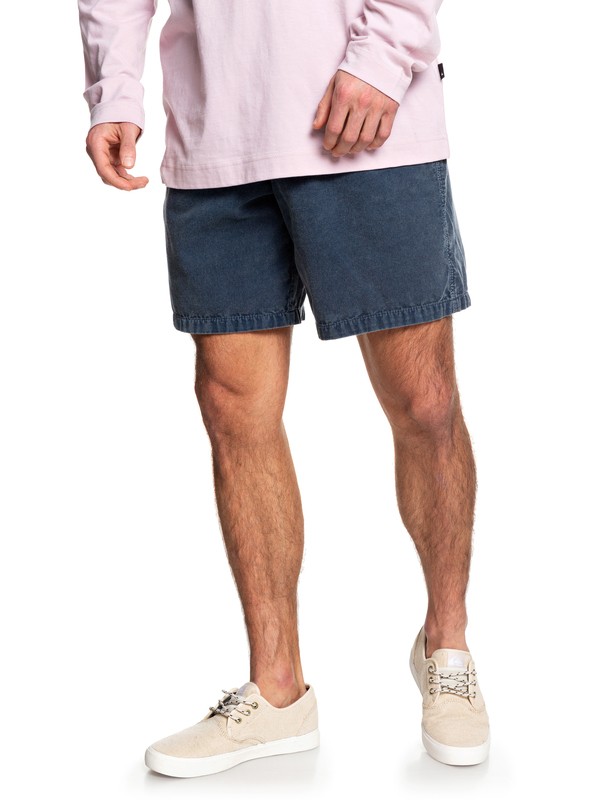 quiksilver, STM Elasticized Corduroy Shorts, MOONLIT OCEAN (byk0) 0 STM Elasticized Corduroy Shorts Blue EQYWS03635 Quiksilver
