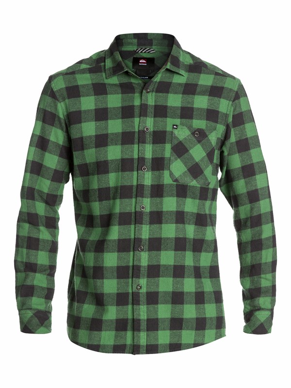 quiksilver, Gulls Long Sleeve Flannel Shirt, GULLS ELM GREEN (gpg1) 0 Gulls Long Sleeve Flannel Shirt EQYWT03005 Quiksilver