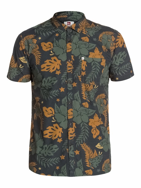 quiksilver, Big Flower Short Sleeve Shirt, BIG FLOWER BEETLE (gqm6) 0 Big Flower Short Sleeve Shirt EQYWT03059 Quiksilver