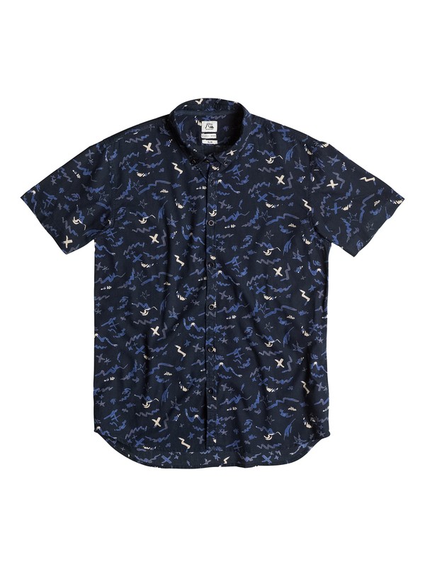 quiksilver, Warsplash Short Sleeve Slim Fit Shirt, WARSPLASH ANTHRACITE (kvj6) 0 Warsplash Short Sleeve Slim Fit Shirt EQYWT03152 Quiksilver