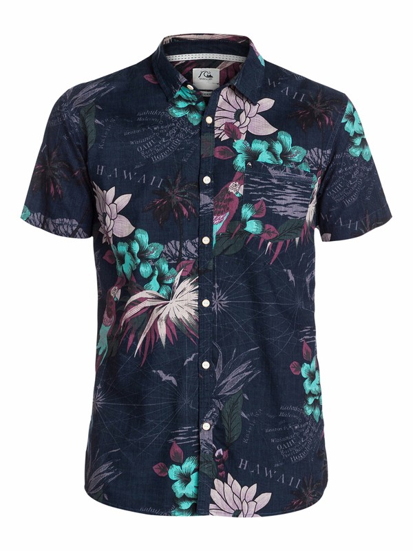 quiksilver, Deadsea Short Sleeve Shirt, DEADSEA NAVY (byj6) 0 Deadsea Short Sleeve Shirt EQYWT03161 Quiksilver