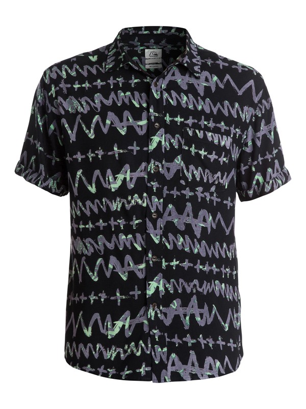 quiksilver, Day Rave Short Sleeve Modern Fit Shirt, DAY RAVE BLACK (kvj6) 0 Day Rave Short Sleeve Modern Fit Shirt EQYWT03203 Quiksilver