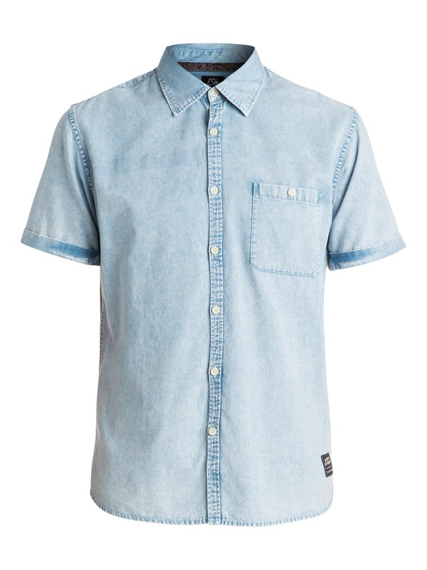 quiksilver, Rockvoks Chambray Short Sleeve Slim Fit Shirt, ANGEL FALLS (bfg0) 0 Rockvoks Chambray Short Sleeve Slim Fit Shirt EQYWT03221 Quiksilver