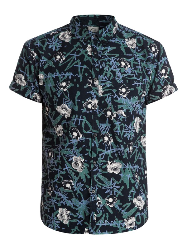 quiksilver, Turbo Dots Short Sleeve Shirt, TURBO DOTS ANTHRACITE (kvj7) 0 Turbo Dots Short Sleeve Shirt EQYWT03224 Quiksilver