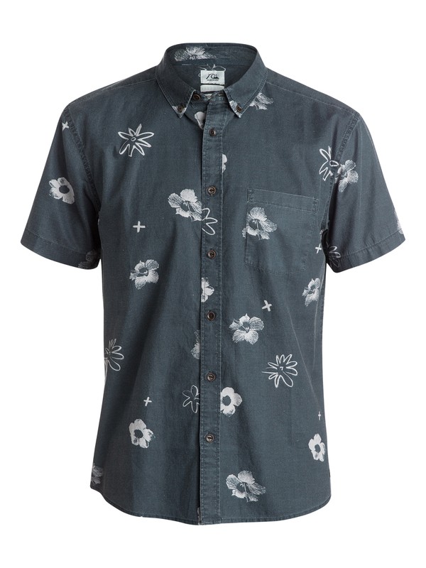 quiksilver, Spaced Out Short Sleeve Shirt, SPACED OUT DARK DENIM (brq6) 0 Spaced Out Short Sleeve Shirt EQYWT03257 Quiksilver