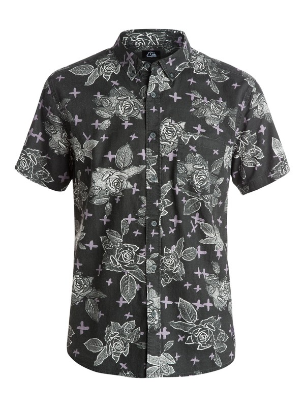 quiksilver, Dark Garden Short Sleeve Shirt, DARK GARDEN BLACK (kvj6) 0 Dark Garden Short Sleeve Shirt EQYWT03259 Quiksilver