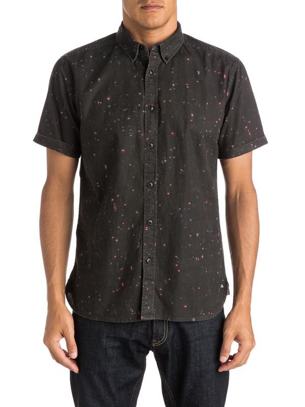 quiksilver, Ghetto Lights Shirt Short Sleeve Shirt, GHETTO LIGHTS BLACK (kvj6) 0 Ghetto Lights Shirt Short Sleeve Shirt EQYWT03285 Quiksilver