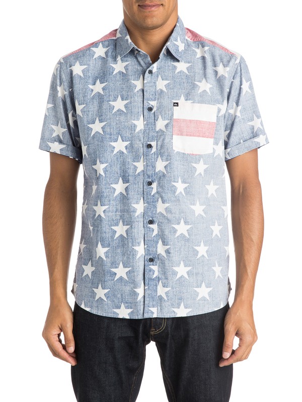 quiksilver, Merican Shirt, 4TH OF JU-LUAU NAVY BLAZER (byj6) 0 Merican Shirt EQYWT03334 Quiksilver