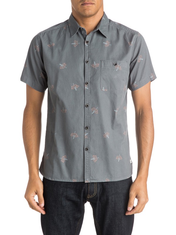 quiksilver, Daggering Twill Shirt, DAGGERING SHADOW (krp6) 0 Daggering Twill Shirt EQYWT03340 Quiksilver
