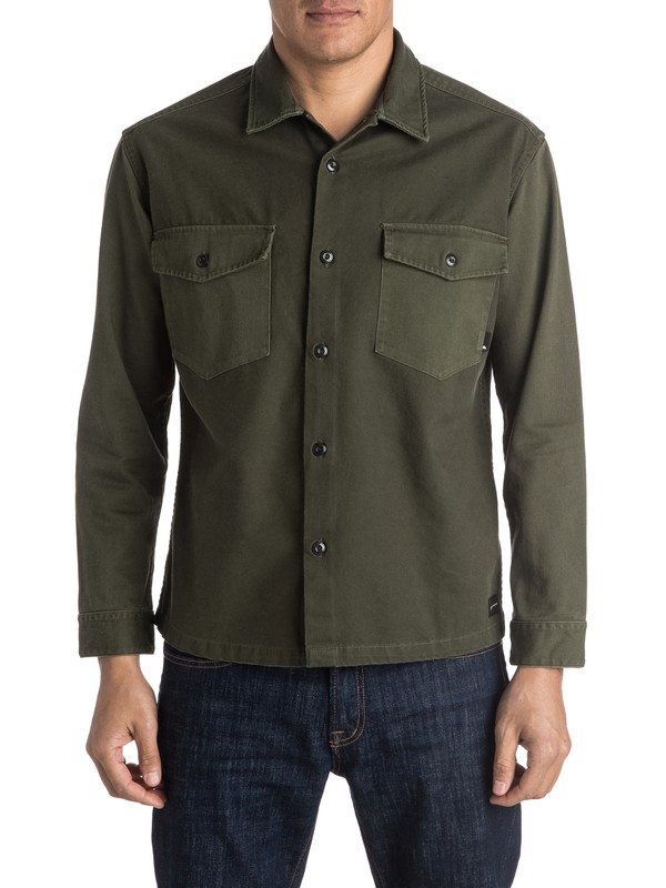 quiksilver, Counter Fire Long Sleeve Overshirt, FOREST NIGHT (csn0) 0 Counter Fire Long Sleeve Overshirt EQYWT03353 Quiksilver