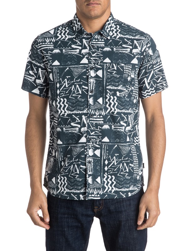 quiksilver, Labyrinth Short Sleeve Shirt, LABRYTH 32 WHITE (wbk6) 0 Labyrinth Short Sleeve Shirt EQYWT03389 Quiksilver