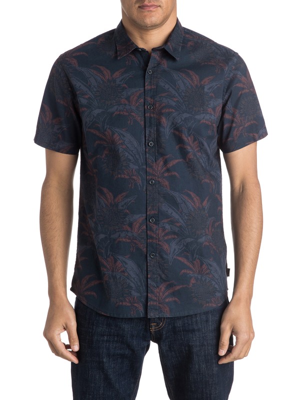 quiksilver, Palm Dog - Short Sleeve Shirt, PALM DOG 64 NAVY (byj6) 0 Palm Dog - Short Sleeve Shirt EQYWT03391 Quiksilver