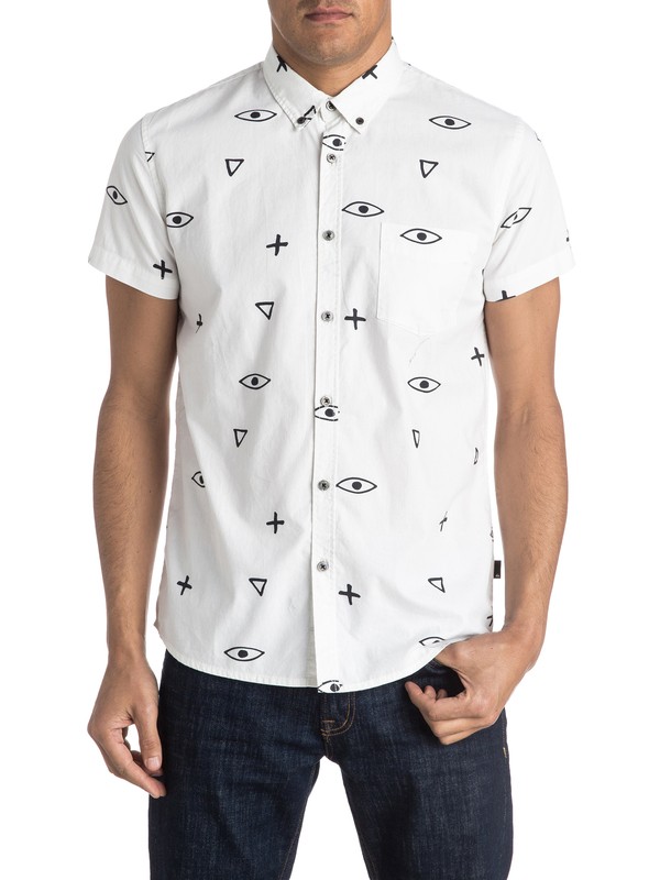 quiksilver, Eye For An Eye - Short Sleeve Shirt, SNOW WHITE (wbk0) 0 Eye For An Eye - Short Sleeve Shirt EQYWT03396 Quiksilver