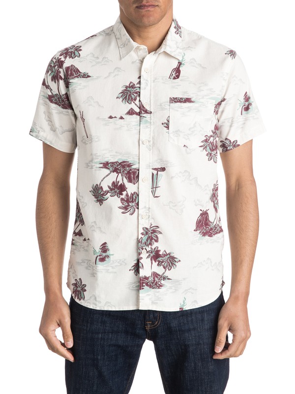 quiksilver, Island Apocalyspe - Short Sleeve Shirt, SNOW WHITE ISLAND APOCALYPSE (wbk6) 0 Island Apocalyspe - Short Sleeve Shirt EQYWT03409 Quiksilver