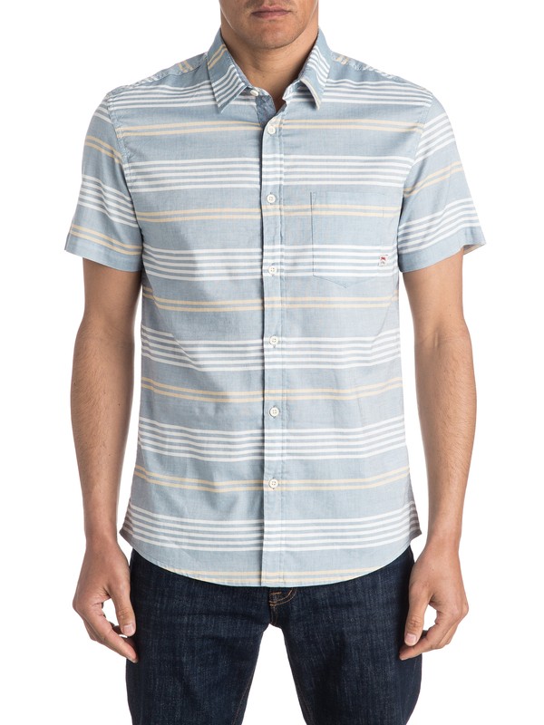 quiksilver, The Zip Tie Short Sleeve Shirt, CAPTAINS BLUE ZIP TIE (bme3) 0 The Zip Tie Short Sleeve Shirt EQYWT03418 Quiksilver