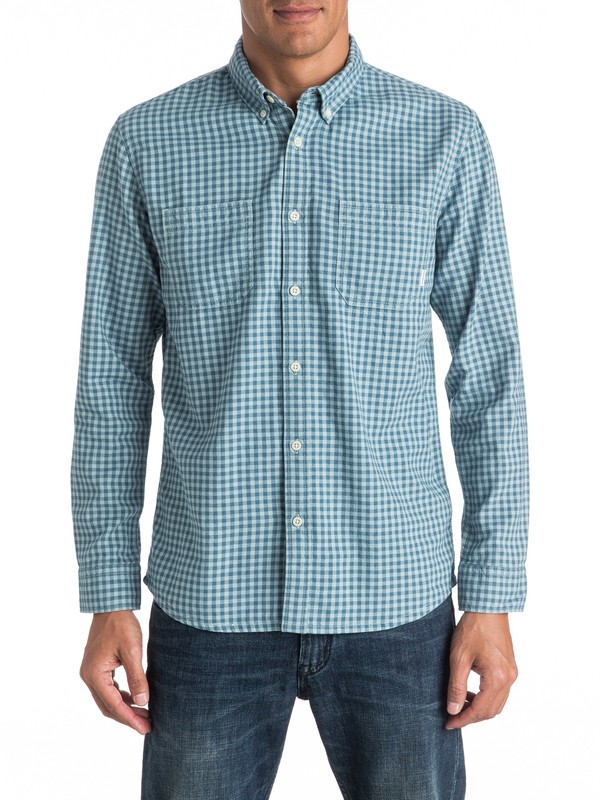 quiksilver, Forte Nights - Chemise à manches longues, INDIAN TEAL GINGHAM (bqk1) 0 Forte Nights - Chemise à manches longues EQYWT03440 Quiksilver