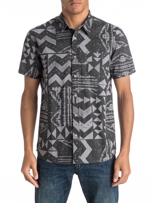quiksilver, East Cape Crowns - Short Sleeve Shirt, QUIET SHADE (kze6) 0 East Cape Crowns - Short Sleeve Shirt EQYWT03448 Quiksilver