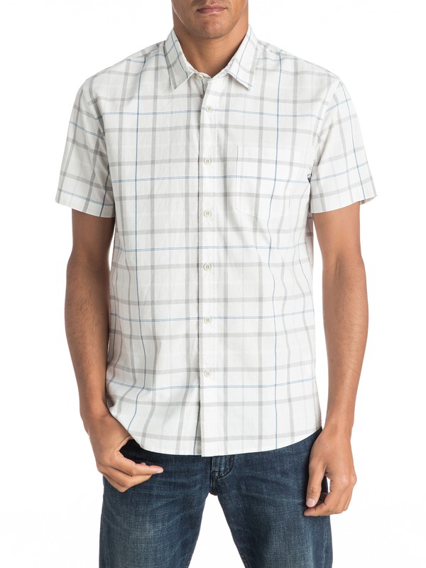 quiksilver, Everyday Check - Short Sleeve Shirt, SNOW WHITE CHECK (wbk1) 0 Everyday Check - Short Sleeve Shirt EQYWT03492 Quiksilver