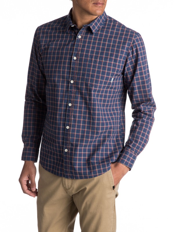 quiksilver, Everyday Check Long Sleeve Shirt, DARK DENIM EVERYDAY CHECK (brq1) 0 Everyday Check Long Sleeve Shirt EQYWT03531 Quiksilver